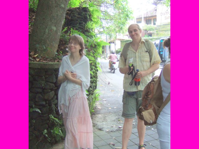 Natalia and Sergey stroll the streets of Ubud.