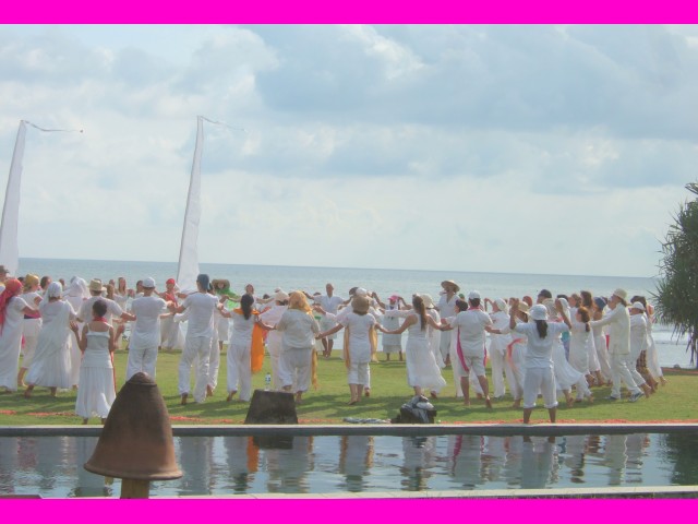 Our dance was reflected in the pool.