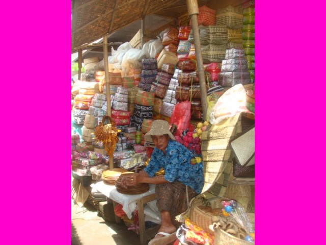 There was an abundance of treasures to buy. Here are mountains of offering baskets.